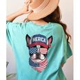 Boston Terrier 4th Of July US Merica Bostie Dog Patriotic For Men Women Kids Women's Comfort Colors T-Shirt Back Print Chalky Mint