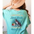 Boston Terrier American Gentleman Bibliophile Book Lover Women's Comfort Colors T-Shirt Back Print Chalky Mint