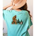 Boston Terrier Bigfoot Dog Walking Dog Mom Dad Kids Women's Comfort Colors T-Shirt Back Print Chalky Mint
