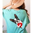 Boston Terrier Bostie Dog Kids Women Girls Women's Comfort Colors T-Shirt Back Print Chalky Mint