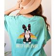 Boston Terrier Boston-Bulldog For Men Women Girls Kids Women's Comfort Colors T-Shirt Back Print Chalky Mint