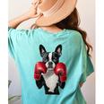 Boston Terrier Boxing Women's Comfort Colors T-Shirt Back Print Chalky Mint