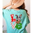 Boston Terrier Christmas Tree Lights Santa Dog Xmas For Men Women Kids Women's Comfort Colors T-Shirt Back Print Chalky Mint