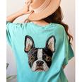 Boston Terrier Cute Puppy Face Dog Lover Pet Owner Women's Comfort Colors T-Shirt Back Print Chalky Mint