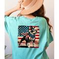 Boston Terrier Dog 4th Of July USA American Flag Patriotic Women's Comfort Colors T-Shirt Back Print Chalky Mint