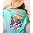 Boston Terrier Dog Christmas Snowman Winter Snow Women's Comfort Colors T-Shirt Back Print Chalky Mint