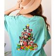 Boston Terrier Dog Christmas Tree Lights Xmas Pajama For Men Women Kids Women's Comfort Colors T-Shirt Back Print Chalky Mint