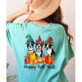 Boston Terrier Dog Lover Fall Ya'Ll Halloween Costume Men Women Women's Comfort Colors T-Shirt Back Print Chalky Mint