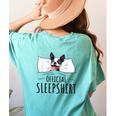 Boston Terrier Dog Lovers Sleepshirt Apparel Men Women Women's Comfort Colors T-Shirt Back Print Chalky Mint