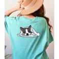 Boston Terrier Dog Official Sleeping Men Women Girls Kids Women's Comfort Colors T-Shirt Back Print Chalky Mint