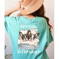 Boston Terrier Dog Official Sleepshirt Pajamas Nightgown Men Women Girls Kids Women's Comfort Colors T-Shirt Back Print Chalky Mint