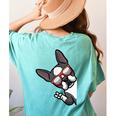 Boston Terrier Dog From Side Boston Bull Women's Comfort Colors T-Shirt Back Print Chalky Mint