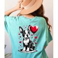 Boston Terrier Dog Valentine's Day Dog Owner Women's Comfort Colors T-Shirt Back Print Chalky Mint