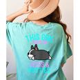 Boston Terrier This Girl Runs On Jesus And Boston Terriers Women's Comfort Colors T-Shirt Back Print Chalky Mint