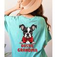 Boston Terrier Grandma Dog Lovers Puppy Bostie Owner Women's Comfort Colors T-Shirt Back Print Chalky Mint