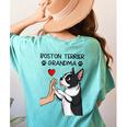 Boston Terrier Grandma Mother's Day Dog Mom Women's Comfort Colors T-Shirt Back Print Chalky Mint