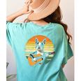 Boston Terrier Guitar Retro Women's Comfort Colors T-Shirt Back Print Chalky Mint