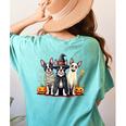 Boston Terrier Halloween Costume Mummy Witch Ghost Dog Lover For Men Women Kids Women's Comfort Colors T-Shirt Back Print Chalky Mint