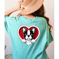Boston Terrier Heart Cute Puppy Lover Or Dog Owner Women's Comfort Colors T-Shirt Back Print Chalky Mint