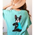 Boston Terrier I Love Mom Apparel Women's Comfort Colors T-Shirt Back Print Chalky Mint