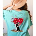 Boston Terrier Lover Heart Shape Boston Terrier Valentine Women's Comfort Colors T-Shirt Back Print Chalky Mint