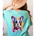 Boston Terrier Lover Pop Art Color Boston Terrier Dog For Men Women Girls Kids Women's Comfort Colors T-Shirt Back Print Chalky Mint