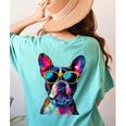 Boston Terrier Lovers Pop Art Boston Terrier Women's Comfort Colors T-Shirt Back Print Chalky Mint