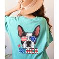Boston Terrier Merica 4th Of July T Shirt Men Boys Dog Puppy Women's Comfort Colors T-Shirt Back Print Chalky Mint