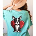 Boston Terrier Mom Dad Bostie Dog Lover Valentines Day Women's Comfort Colors T-Shirt Back Print Chalky Mint