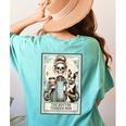 The Boston Terrier Mom Skeleton Spooky Season Halloween Women's Comfort Colors T-Shirt Back Print Chalky Mint