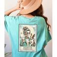 Boston Terrier Mom Skeleton Tarot Card Witch Vibes Dog Mom Women's Comfort Colors T-Shirt Back Print Chalky Mint