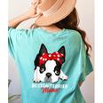 Boston Terrier Mum Dog Woman Idea Women's Comfort Colors T-Shirt Back Print Chalky Mint