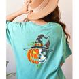 Boston Terrier Pumpkin Jack O Lantern Halloween Women's Comfort Colors T-Shirt Back Print Chalky Mint
