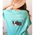 Boston Terrier Puppy Sweet Dreams Pajama For Bedtime Women's Comfort Colors T-Shirt Back Print Chalky Mint