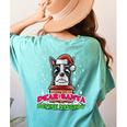 Boston Terrier Santa Claus Christmas Dog Women's Comfort Colors T-Shirt Back Print Chalky Mint