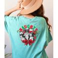 Boston Terrier Santa Claus Elf Reindeer Christmas Dog X-Mas Women's Comfort Colors T-Shirt Back Print Chalky Mint