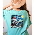 Boston Terrier Santa Starry Night Van Gogh Christmas Dog Men Women Kids Women's Comfort Colors T-Shirt Back Print Chalky Mint