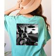 Boston Terrier Graphic Selfie With UFOs Weird Aliens Women's Comfort Colors T-Shirt Back Print Chalky Mint