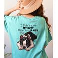 Boston Terrier Shirt I Didn't Fart My Butt Blew You A Kiss Women's Comfort Colors T-Shirt Back Print Chalky Mint
