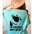 Boston Terrier Shirt Ok Seriously Who Farted Women's Comfort Colors T-Shirt Back Print Chalky Mint