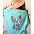 Boston Terrier Splash Women's Comfort Colors T-Shirt Back Print Chalky Mint