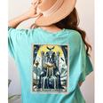 Boston Terrier Tarot Card Dog Women's Comfort Colors T-Shirt Back Print Chalky Mint