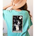 Boston Terrier Tarot Card Star With The Moon Men Women Kids Women's Comfort Colors T-Shirt Back Print Chalky Mint