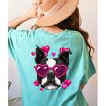Boston Terrier Valentines Day Shirt Heart Dog Lover Women's Comfort Colors T-Shirt Back Print Chalky Mint