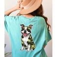 Camo Boston Terrier Pet Owner Camouflage Dog Lover Women's Comfort Colors T-Shirt Back Print Chalky Mint