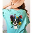 Celebration Event Birthday Party Boston Terrier Women's Comfort Colors T-Shirt Back Print Chalky Mint