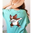 Dabbing Red Boston Terrier Dab Dance Dog Men Women Kids Women's Comfort Colors T-Shirt Back Print Chalky Mint