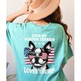 Even My Boston Terrier Loves Trump Trump Supporter Dog Lover Women's Comfort Colors T-Shirt Back Print Chalky Mint