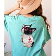 Girls I Heart Mom Love Mama Boston Terrier Dog Lover Women's Comfort Colors T-Shirt Back Print Chalky Mint