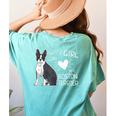 Just A Girl Who Loves Her Boston Terrier Puppy Love Women's Comfort Colors T-Shirt Back Print Chalky Mint